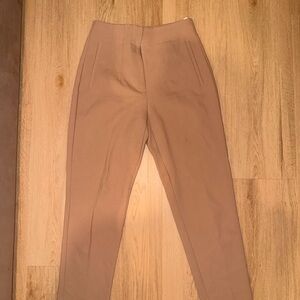 Zara Tailored High-Waist Trousers in Camel Brown
